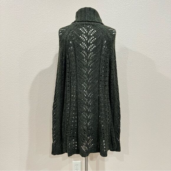 Anthropologie Sleeping On Snow Green Open Knit Sweater Size Large - Picture 5 of 9